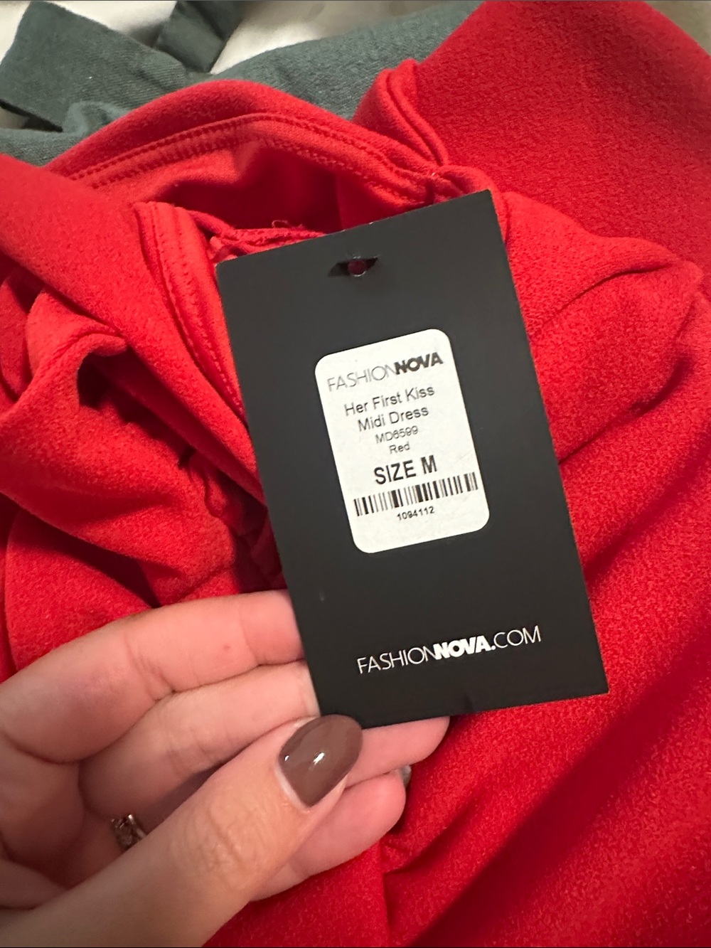 Strapless Red Ruffle Sheath Dress - - Picture 2 of 2